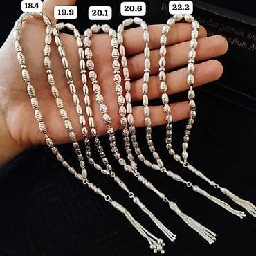 Aksesuarlar: Gümüş təsbeh kolleksiyası Qram- 9.5 AzN - Material: 925 ayar gümüş — 10