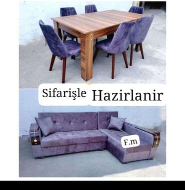 işlənmiş stol stul dəsti sumqayit: Qonaq otağı üçün, Yeni, Açılmayan, Dördbucaq masa, 6 stul — 9