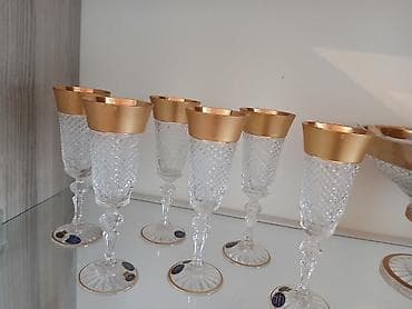 hediye qablari: Qədəhlər, rəng - Qızılı, Xrustal, 6 ədədli dəst — 1