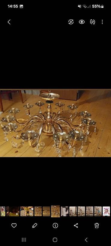 Çılçıraq, 10 və daha çox lampa, Metal