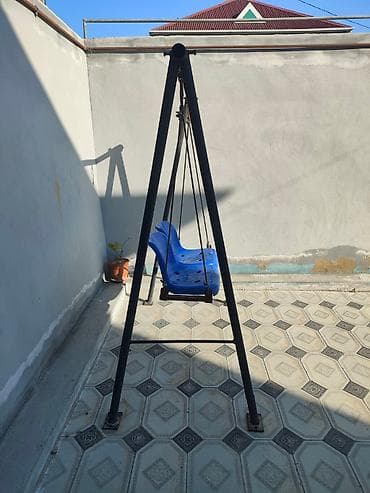 Садовая, уличная мебель: Б/у, Стул-качели, Без зонтика, Металл — 4