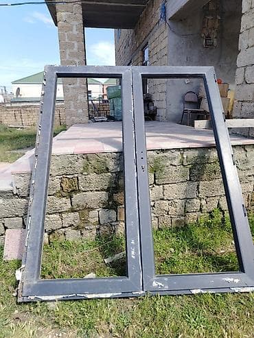 sef qapi: Plastik qapı Təsvir: - Material: Alüminium profil, tünd boz rəng - — 1