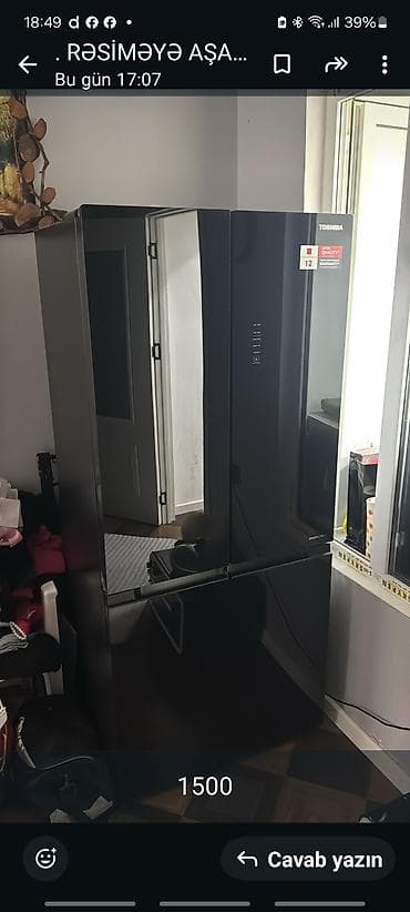 2 qapılı Toshiba Soyuducu Satılır, rəng - Qara