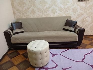 ev qapilari 2021: Yemək otağı üçün dəst: 6 ədəd stul + 1 ədəd divan + 1 ədəd pouf - — 4