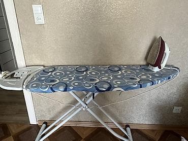 utu stolu skafli: Dəmir stol və qoşma ütü - Geniş səthli ütü stolu: təxminən 120×38 sm — 4