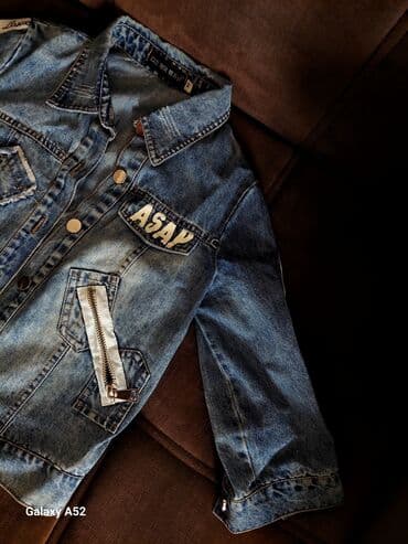 Pencəklər: Uşaq üçün cins gödəkçə - Material: klassik mavi denim - Yaxa: formalı — 3