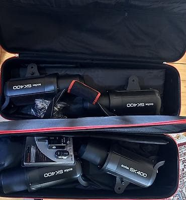 Foto avadanlıqlar dəsti: - 4 ədəd Godox SK400 monoblok flaş başlığı