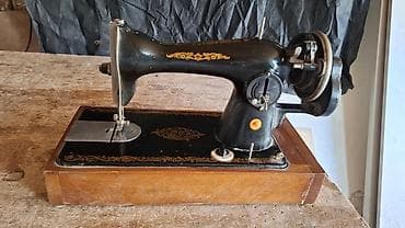 Velosiped aksesuarları: Antik mexaniki tikiş maşını - Korpus: döymə metal, qara lak örtük — 3