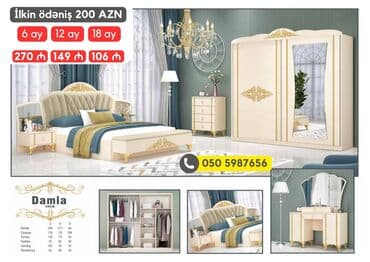 avanqart mebeller: 2 təknəfərlik çarpayı, Dolab, Termo, 2 tumba, Azərbaycan, Yeni — 11