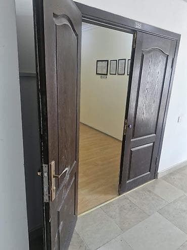 plasmas qapi: Qapı dəsti – tünd qəhvəyi, taxta teksturalı, klassik 3 panelli dizayn — 3