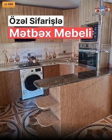 3d defter: Özəl sifarişlə hazırlanan Mətbəx Mebeli - Layihə: L‑şəkilli — 1