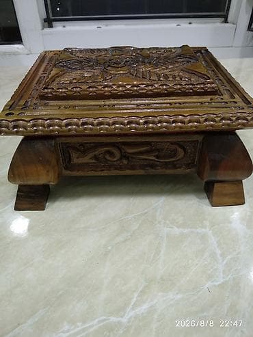 qapi demir qapi seyf qapi: Ağac oyma zərgərlik/qutu - Material: bərk ağac, əl oyma naxışlı qapaq — 1