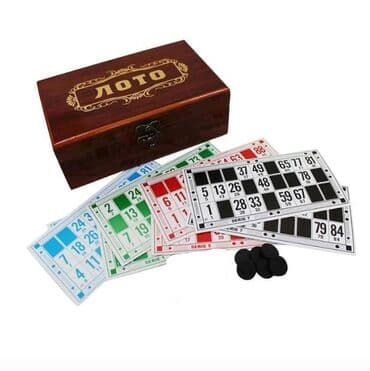 500 elementli pazllar: Taxta qutuda loto. Taxta daşlar, kartlar, düymə və torba Çatdırılma — 1