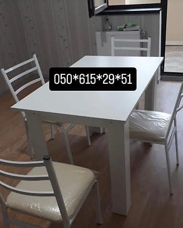 Мебель: Dörd nəfərlik stol,stul dəsti - Tərkib: 1 masa + 4 stul - Stil — 9