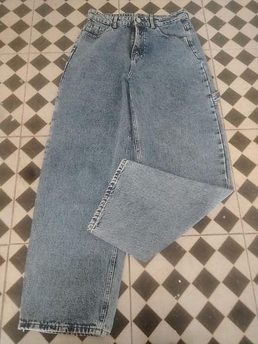 Джинсы и брюки: Baggy şalvar - Model: geniş kəsimli, düz balaq (relaxed/straight fit) — 2