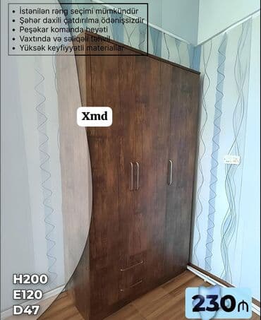 3d aboylar ve qiymetleri: Yeni, Açılan, 3 qapılı Qarderob, paltar dolabı — 1