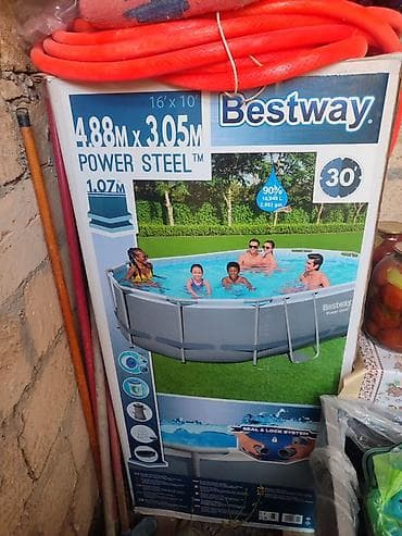 Bestway Power Steel hovuz dəsti - Ölçü: 4.88 m x 3.05 m (16' x 10') — 2