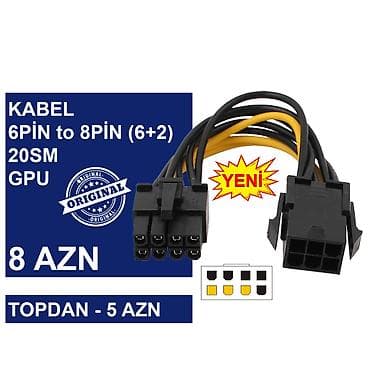 Kabellər "6PİN FEMALE to 8PİN MALE Original" MƏHSULLAR TAM — 6