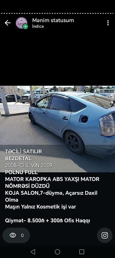 elektrik avtomobili: Toyota Prius (II nəsil) hibrid hetçbek - Kuzov: 5 qapılı hetçbek — 5
