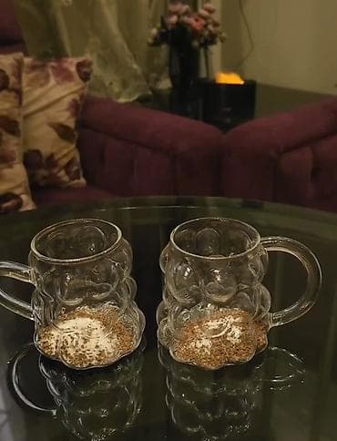 şuşə qab: Fincanlar, Şüşə, 1 əd — 3