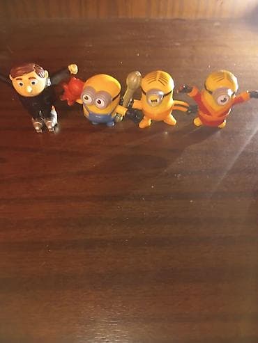 ucuz oyuncaqlar: Minions mövzusunda kiçik fiqurlar seti - Dördlük kolleksiya: 3 ədəd — 2