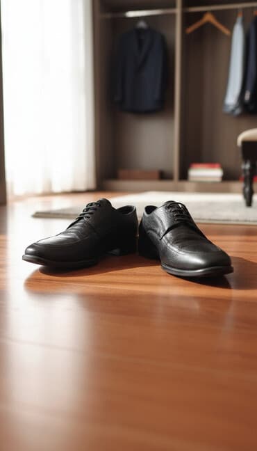 kişi ayaqabı: Bəyoğlu brendindən hazırlanmış, qara rəngdə, bağcıqlı kişi — 1