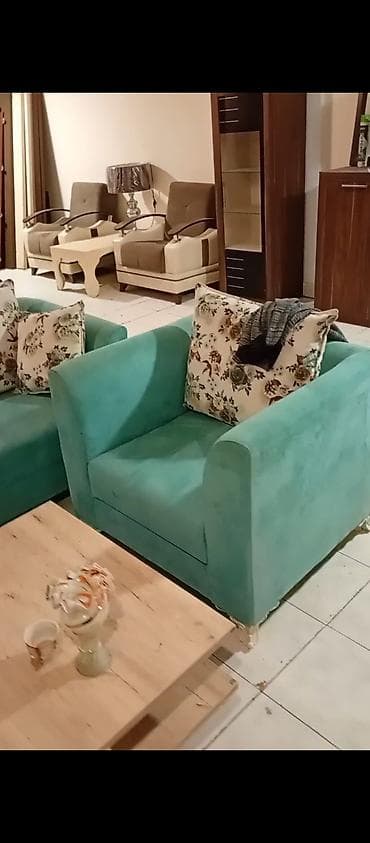 divan madera: Türkiz rəngli oturma dəsti + orta stol - Tərkibi: 2 ədəd geniş — 4