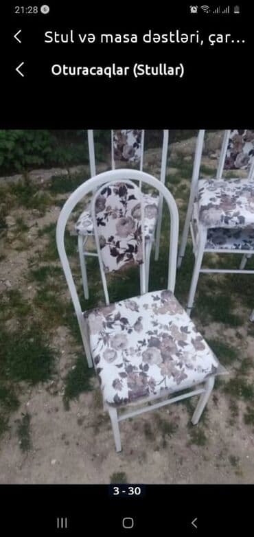 stul ev ucun: Qonaq otağı üçün, Yeni, Açılmayan, Dördbucaq masa, 6 stul — 14