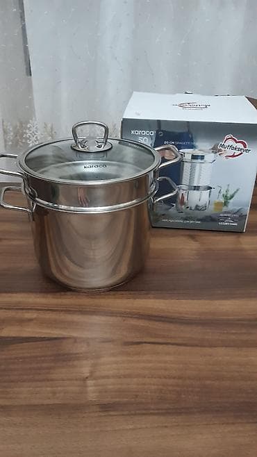 mis tava: Qazan, rəng - Gümüşü, Paslanmayan polad, 3 l, 20 sm, Karaca, Türkiyə — 1