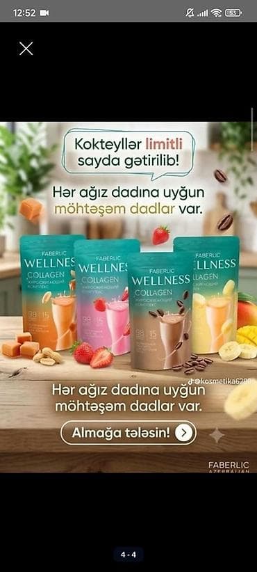 протеин: Məhsul: Faberlic Wellness Collagen kokteylləri Təsvir: - Kollagenli — 3