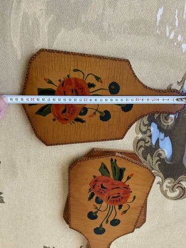 mətbəx əşyası: Dekor taxta dəsti 1 asılqanı və 3 taxtası var, sovet malı, işlənməmiş — 7