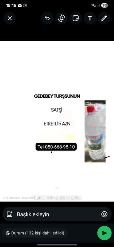1 ton suyun qiymeti: 10 ədədi 5 azn Gədəbəy turşusu satışa təqdim olunur. Şəffaf plastik — 1