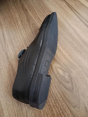 şəffaf ayaqqabilar: Klassik kişi ayaqqabısı – qara rəng, kordonlu, broq perforasiya — 2