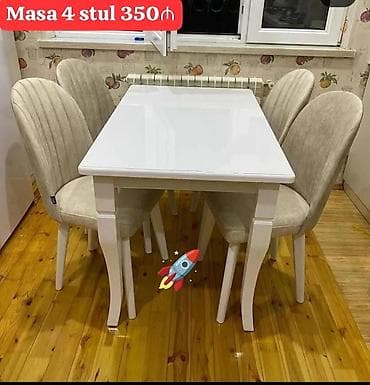 Mətbəx üçün, Açılmayan, Dördbucaq masa, 4 stul — 1