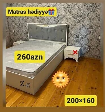 damla şokolad qiymeti: Yeni, İkinəfərlik çarpayı, Matras ilə — 1