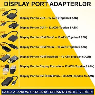 samsung notebooklar: Display Port adapterlər SAYLA ALANA VƏ USTALARA TOPDAN QİYMƏTLƏ — 2