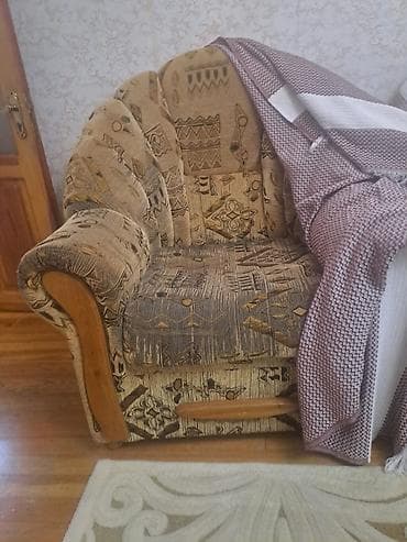 müdir kreslosu: İşlənmiş, 2 kreslo, Divan, Açılan — 2