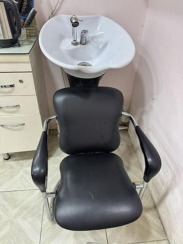 Salon üçün saç yuma komplekti - Saç yuma lavabosu: Ağ keramika kase