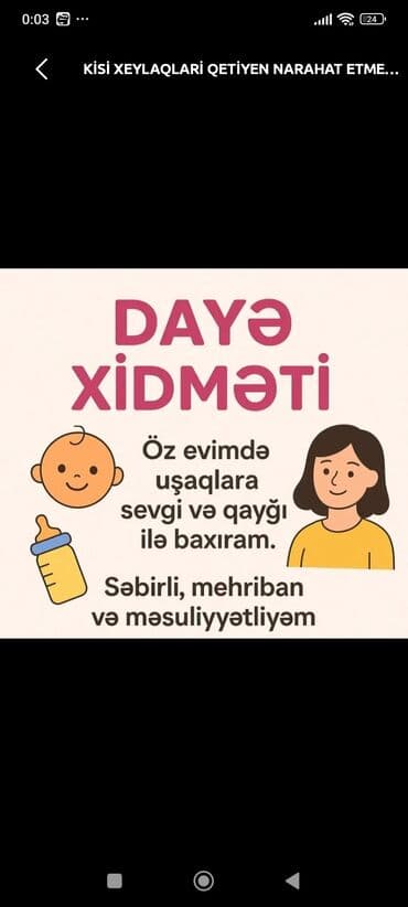 xeste baxicisi teleb olunur 2024: Öz evimde mektebe qeder uşaqlar hazirlaşdiriram ve yatili uşaqdqa — 5