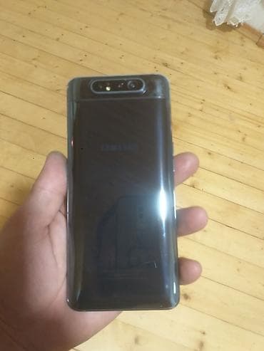 philips xenium 9@9h: Samsung Galaxy A80, 128 GB, rəng - Boz, İki sim kartlı, Face ID, Sensor — 5