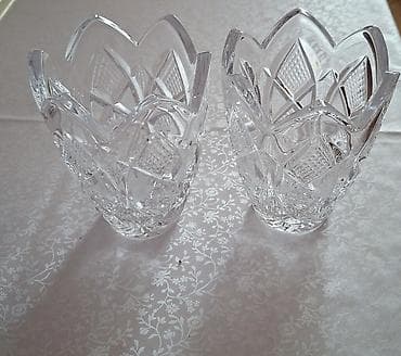 Kəsikli şüşə/qədimi üslub kristal qablar – 2 ədəd dəst - Material