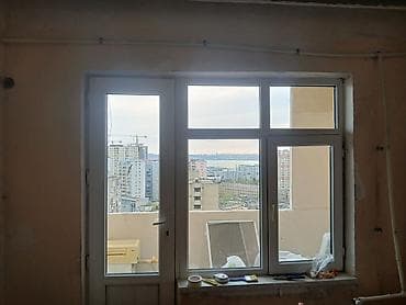 plasik qapi: PVC balkon qapısı və pəncərə bloku - Material: ağ PVC profil - — 3