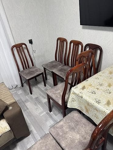 Mətbəx üçün, Yeni, Açılmayan, Dördbucaq masa, 8 stul — 3