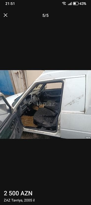 lada vaz kuza: ZAZ Tavriya, 2005 il – 2 500 AZN Avtomobilin xüsusiyyətləri: - Gövdə — 1