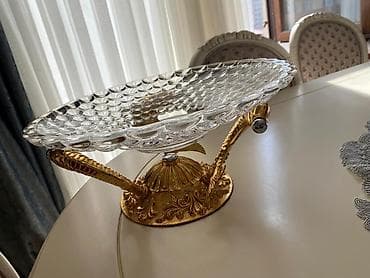 meyve qabl: Şüşə meyvə/qəlyanaltı qabı – dekorativ klassik dizayn - Material — 4