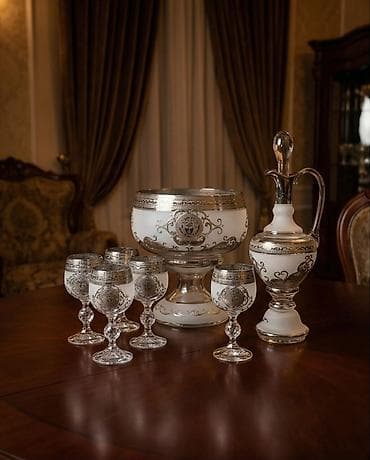 cay servis: Çay dəsti, rəng - Ağ, Şüşə, Versace, 6 nəfərlik, Türkiyə — 1