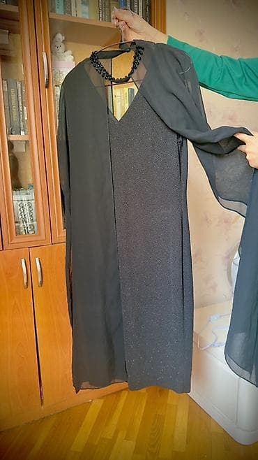 kofta modelləri: Qara rəngli ziyafət geyimi – ikili dizayn - Model: V-yaxa, uzun — 3