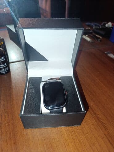 smart saatlarin temiri: Ağıllı saat – klassik qara dizayn, düzbucaqlı sensor ekran və silikon — 1