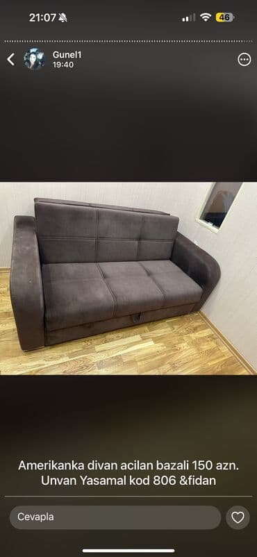 2ci əl divan kreslo: Divan, İşlənmiş — 1