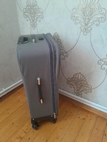 Спорт и отдых: Böyük ölçülü yumşaq korpuslu səyahət çamadanı - Rəng: Boz - Material — 3